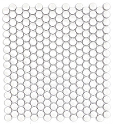 Splash Cascade Penny Round White Matte